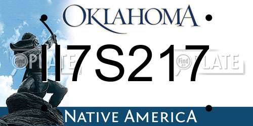 II7S217 Oklahoma License Plate