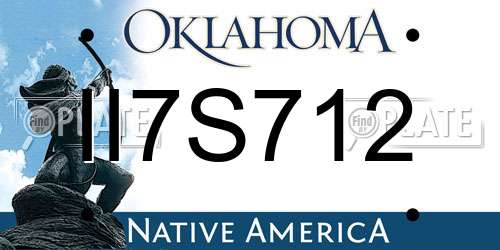 II7S712 Oklahoma License Plate