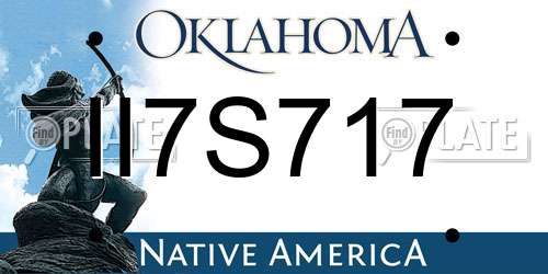 II7S717 Oklahoma License Plate