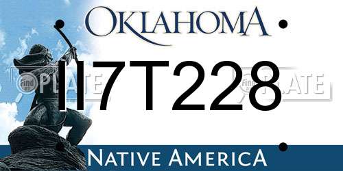 II7T228 Oklahoma License Plate