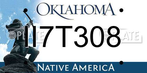 II7T308 Oklahoma License Plate