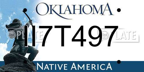 II7T497 Oklahoma License Plate
