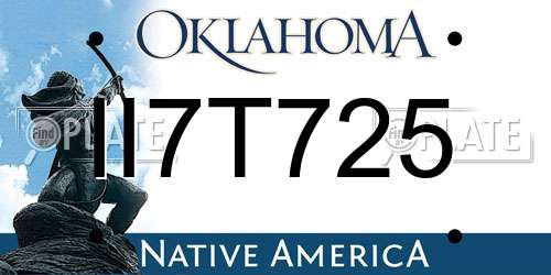 II7T725 Oklahoma License Plate