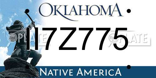 II7Z775 Oklahoma License Plate
