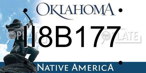 II8B177 Oklahoma License Plate