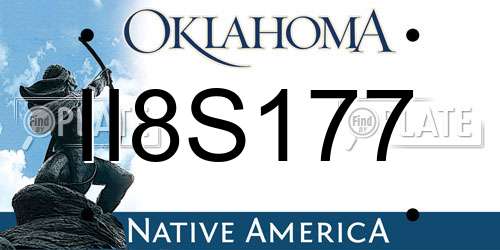 II8S177 Oklahoma License Plate