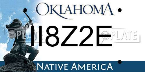 II8Z2E Oklahoma License Plate