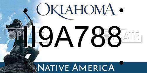 II9A788 Oklahoma License Plate