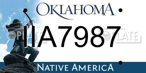 IIA7987 Oklahoma License Plate