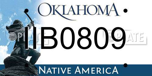 IIB0809 Oklahoma License Plate