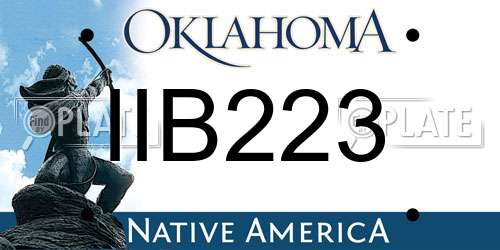 IIB223 Oklahoma License Plate