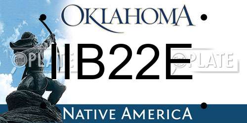 IIB22E Oklahoma License Plate