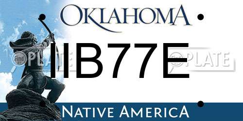 IIB77E Oklahoma License Plate