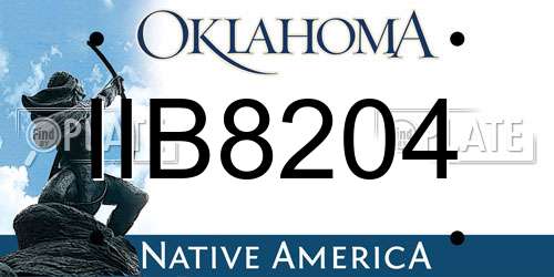 IIB8204 Oklahoma License Plate