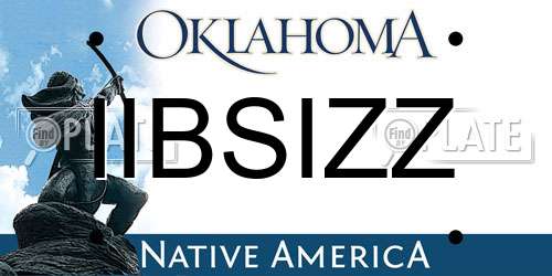IIBSIZZ Oklahoma License Plate