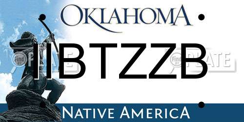 IIBTZZB Oklahoma License Plate