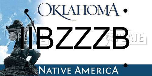 IIBZZZB Oklahoma License Plate