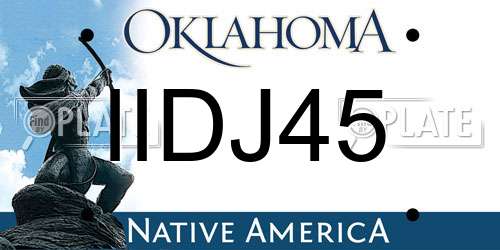 IIDJ45 Oklahoma License Plate