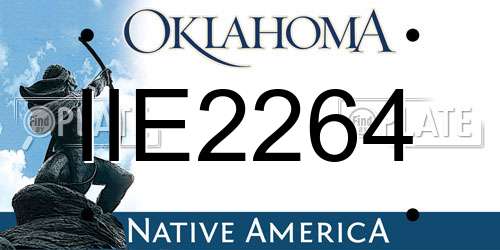 IIE2264 Oklahoma License Plate