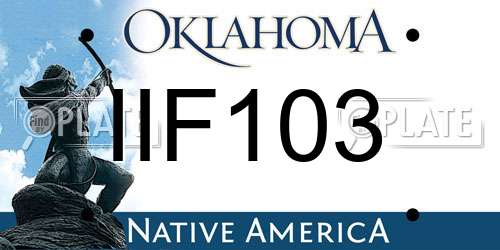 IIF103 Oklahoma License Plate
