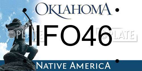 IIFO46 Oklahoma License Plate