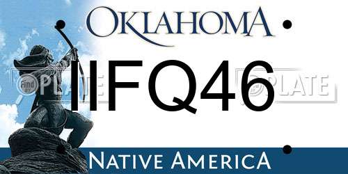 IIFQ46 Oklahoma License Plate