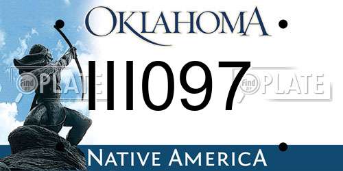 III097 Oklahoma License Plate