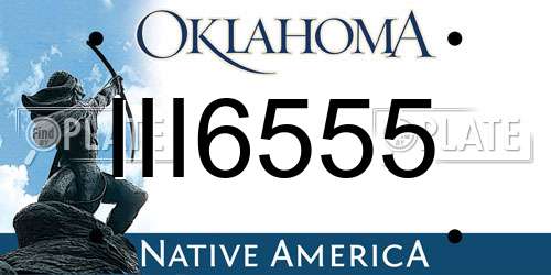 III6555 Oklahoma License Plate