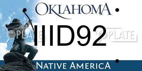 IIID92 Oklahoma License Plate