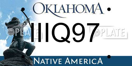 IIIQ97 Oklahoma License Plate