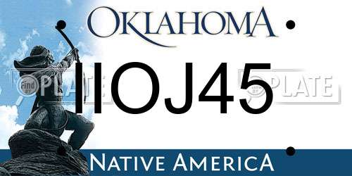 IIOJ45 Oklahoma License Plate
