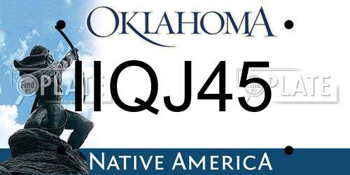 IIQJ45 Oklahoma License Plate