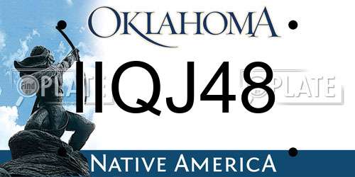 IIQJ48 Oklahoma License Plate