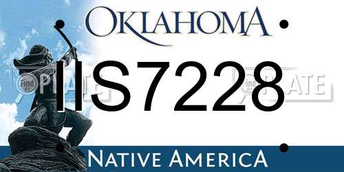 IIS7228 Oklahoma License Plate