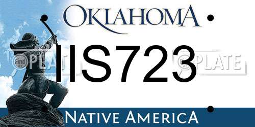 IIS723 Oklahoma License Plate