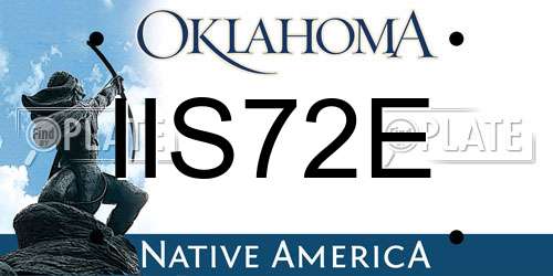 IIS72E Oklahoma License Plate