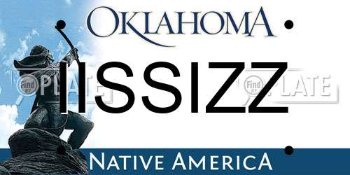 IISSIZZ Oklahoma License Plate