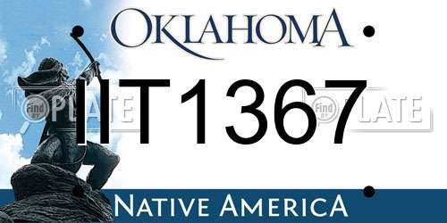 IIT1367 Oklahoma License Plate