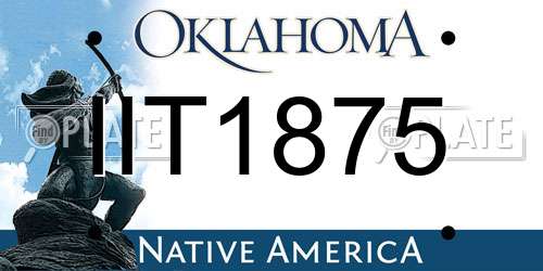 IIT1875 Oklahoma License Plate