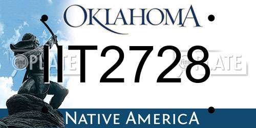 IIT2728 Oklahoma License Plate
