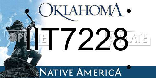 IIT7228 Oklahoma License Plate