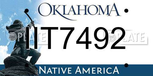 IIT7492 Oklahoma License Plate