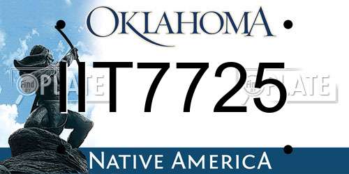 IIT7725 Oklahoma License Plate