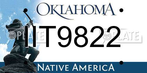 IIT9822 Oklahoma License Plate