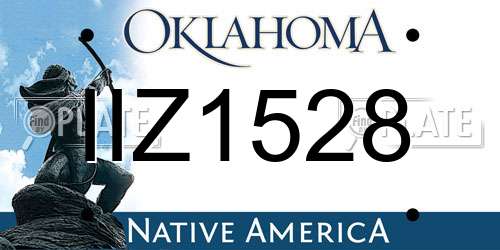 IIZ1528 Oklahoma License Plate
