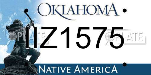 IIZ1575 Oklahoma License Plate