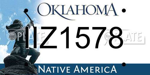 IIZ1578 Oklahoma License Plate