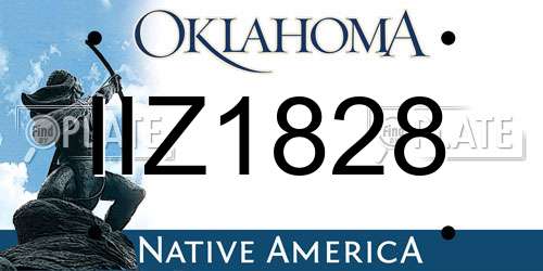 IIZ1828 Oklahoma License Plate