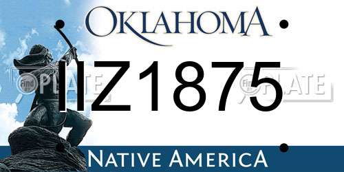 IIZ1875 Oklahoma License Plate
