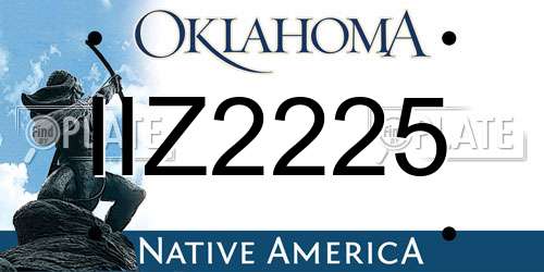 IIZ2225 Oklahoma License Plate